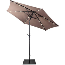 Load image into Gallery viewer, Gymax 9 Ft Patio Table Market Umbrella w/ 18 Solar LED Lights &amp; Heavy-duty Base
