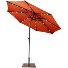 Load image into Gallery viewer, Gymax 10 Ft Patio Table Market Umbrella w/ 24 Solar LED Lights &amp; Heavy-duty Base
