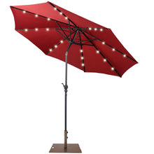 Load image into Gallery viewer, Gymax 10 Ft Patio Table Market Umbrella w/ 24 Solar LED Lights &amp; Heavy-duty Base
