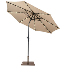 Load image into Gallery viewer, Gymax 10 Ft Patio Table Market Umbrella w/ 24 Solar LED Lights &amp; Heavy-duty Base
