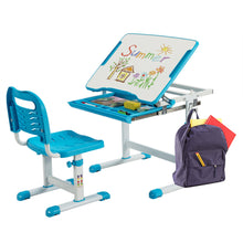 Load image into Gallery viewer, Gymax Kids Desk and Chair Set Height Adjustable w/Tilted Tabletop &amp; Drawer
