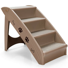 Load image into Gallery viewer, Gymax Folding Plastic Pet Stairs 4 Step Ladder for Small Dog &amp; Cats
