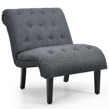 Load image into Gallery viewer, Gymax Armless Accent Chair Upholstered Tufted Lounge Chair Wood Leg
