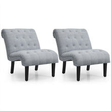Load image into Gallery viewer, Gymax Set of 2 Armless Accent Chair Upholstered Tufted Lounge Chair
