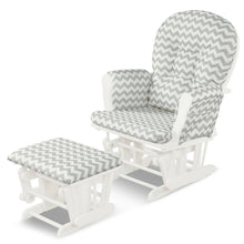 Load image into Gallery viewer, Gymax Glider and Ottoman Cushion Set Wood Baby Nursery Rocking Chair

