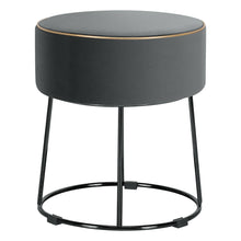 Load image into Gallery viewer, Gymax Velvet Ottoman Round Footrest Vanity Stool Extra Seat w/Metal Legs
