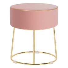 Load image into Gallery viewer, Gymax Velvet Ottoman Round Footrest Vanity Stool Extra Seat w/Metal Legs
