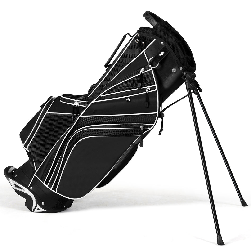 Gymax Golf Stand Bag 6 Way Divider Golf Carry Bag w/ Straps & 7 Storage Pockets