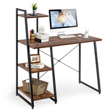 Load image into Gallery viewer, Gymax Computer Study Desk Writing Table Workstation w/ 4-Tier Storage Shelves
