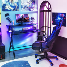 Load image into Gallery viewer, Gymax Gaming Desk Home Office Computer Table E-Sports w/Monitor Shelf &amp; Cup Holder
