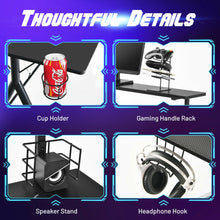 Load image into Gallery viewer, Gymax Gaming Desk Home Office Computer Table E-Sports w/Monitor Shelf &amp; Cup Holder
