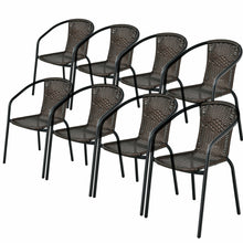 Load image into Gallery viewer, Gymax 6PCS Patio Rattan Dining Chair Outdoor Stackable Armchair Yard Garden Brown

