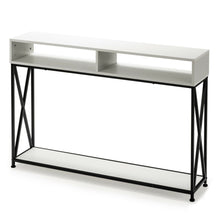 Load image into Gallery viewer, Gymax Console Table with Open Shelf and Storage Compartments Steel Frame
