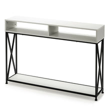 Load image into Gallery viewer, Gymax Console Table with Open Shelf and Storage Compartments Steel Frame
