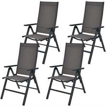 Load image into Gallery viewer, Gymax Set of 4 Folding Patio Dining Chair Camping Chair w/ Adjustable Backrest
