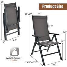 Load image into Gallery viewer, Gymax Set of 4 Folding Patio Dining Chair Camping Chair w/ Adjustable Backrest
