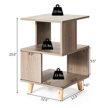 Load image into Gallery viewer, Gymax 2 PCS Nightstand Set Modern Side End Table Wood Legs Storage Shelf Grey
