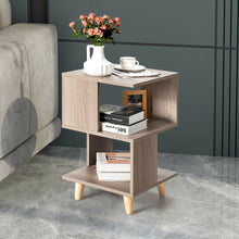 Load image into Gallery viewer, Gymax 2 PCS Nightstand Set Modern Side End Table Wood Legs Storage Shelf Grey
