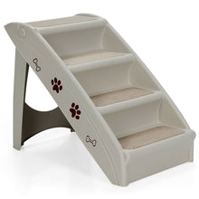 Load image into Gallery viewer, Gymax Folding Plastic Pet Stairs 4 Step Ladder for Small Dog &amp; Cats
