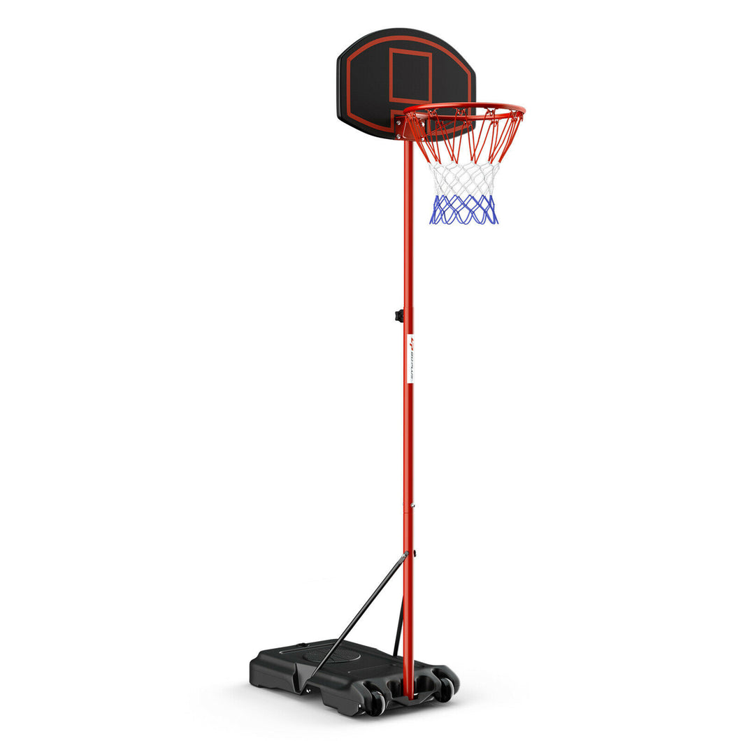 Gymax Adjustable Basketball Hoop System Stand Portable W/2 Wheels Fillable Base
