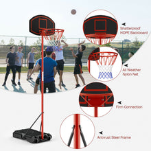 Load image into Gallery viewer, Gymax Adjustable Basketball Hoop System Stand Portable W/2 Wheels Fillable Base
