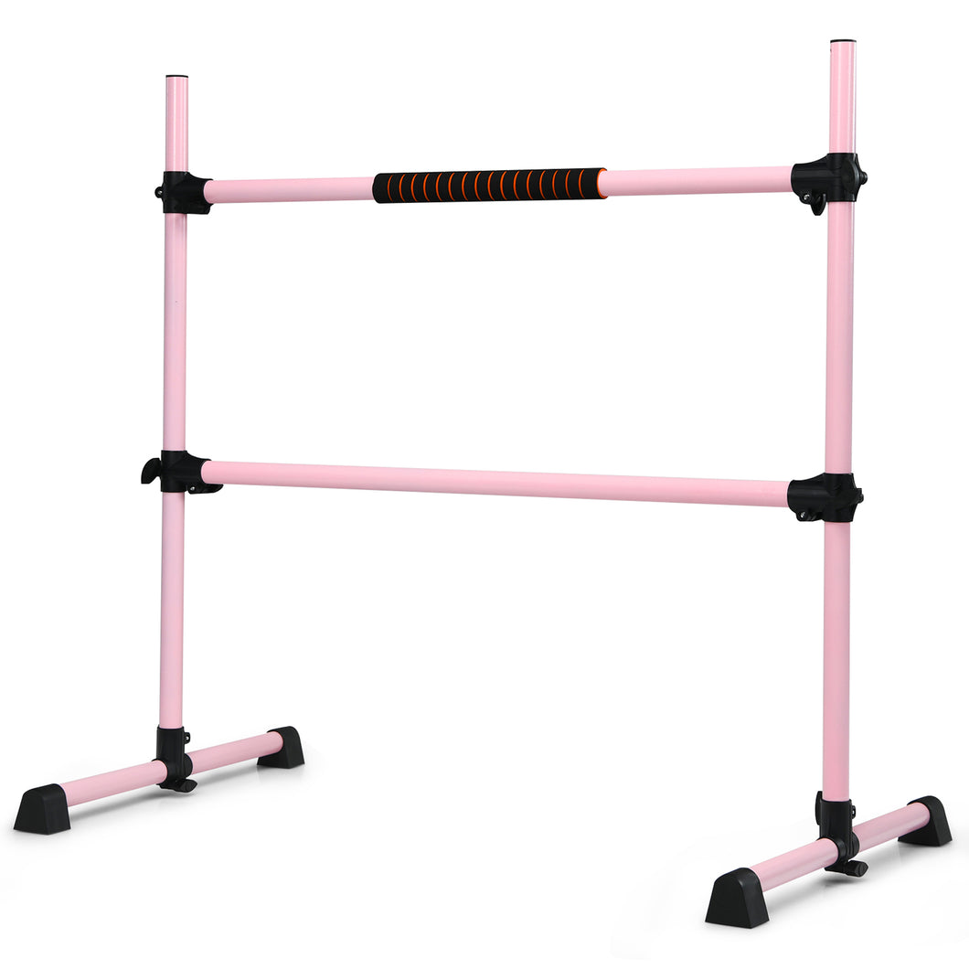 Gymax Freestanding Ballet Barre Adjustable Double Stretching Dance Bar