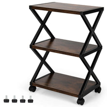 Load image into Gallery viewer, Gymax Mobile Printer Stand 3 Tier Storage Shelves Printer Cart w/ Pads
