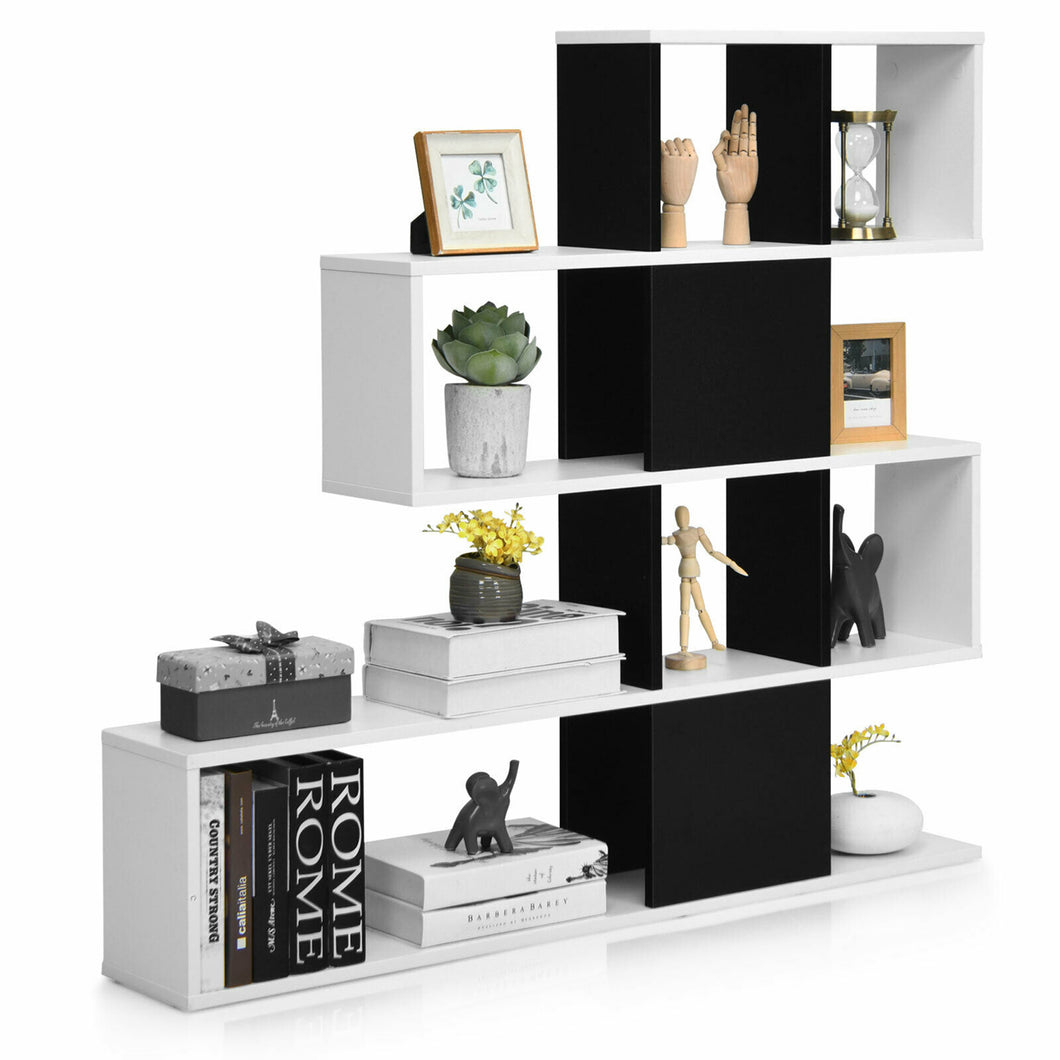 Gymax 5-Tier Bookshelf Corner Ladder Bookcase Display Storage Rack