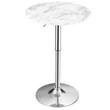 Load image into Gallery viewer, Gymax 6PCS Round Pub Table Swivel Adjustable Bar Table w/Faux Marble Top White
