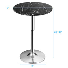 Load image into Gallery viewer, Gymax 6PCS Round Pub Table Swivel Adjustable Bar Table w/Faux Marble Top Black
