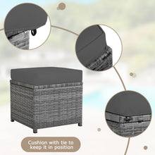 Load image into Gallery viewer, Gymax 7PCS Rattan Patio Sectional Sofa Set Conversation Set w/ Grey Cushions

