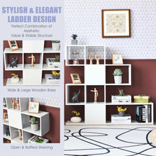 Load image into Gallery viewer, Gymax 5-Tier Bookshelf Corner Ladder Bookcase Display Storage Rack White
