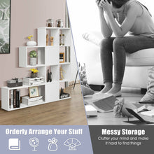 Load image into Gallery viewer, Gymax 5-Tier Bookshelf Corner Ladder Bookcase Display Storage Rack White
