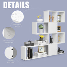 Load image into Gallery viewer, Gymax 5-Tier Bookshelf Corner Ladder Bookcase Display Storage Rack White
