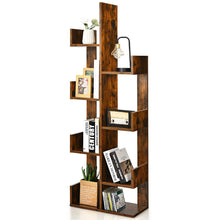 Load image into Gallery viewer, Gymax 8-Shelf Bookcase Modern Tree Bookshelf Storage Decor Freestanding
