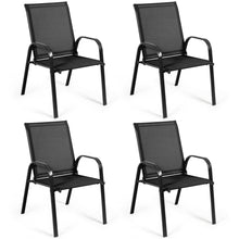 Load image into Gallery viewer, Gymax Patio Set of 4 Chairs Dining Chairs Garden Outdoor w/ Armrest Steel Frame
