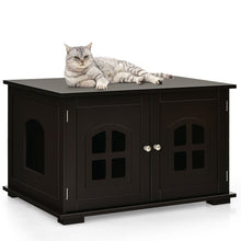 Load image into Gallery viewer, Gymax Large Wooden Cat Litter Box Enclosure Hidden Cat Washroom w/ Divider

