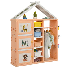 Load image into Gallery viewer, Gymax Kids Wardrobe Costume Storage Closet Pretend Dresser Hanging Armoire
