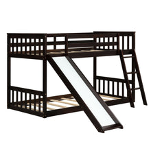 Load image into Gallery viewer, Gymax Twin over Twin Bunk Wooden Low Bed with Slide Ladder for Kids
