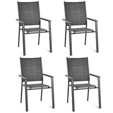 Load image into Gallery viewer, Gymax 4/6/8/10PCS Stackable Patio Dining Chair Aluminum Armchair w/ Cotton Padded Seat

