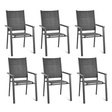 Load image into Gallery viewer, Gymax 4/6/8/10PCS Stackable Patio Dining Chair Aluminum Armchair w/ Cotton Padded Seat

