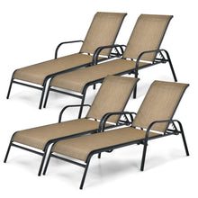 Load image into Gallery viewer, Gymax Set of 4/6/8/10 Patio Stackable Chaise Lounge Chair Recliner w/ Adjustable Backrest
