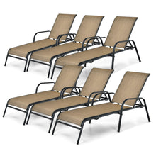 Load image into Gallery viewer, Gymax Set of 4/6/8/10 Patio Stackable Chaise Lounge Chair Recliner w/ Adjustable Backrest
