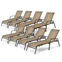 Load image into Gallery viewer, Gymax Set of 4/6/8/10 Patio Stackable Chaise Lounge Chair Recliner w/ Adjustable Backrest

