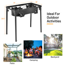 Load image into Gallery viewer, Gymax Outdoor 2-Burner Stove High Pressure Propane Gas Camp Stove 150,000 BTU

