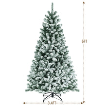 Load image into Gallery viewer, Gymax 6/7/8 FT Pre-lit Artificial Christmas Tree Snow Flocked Full Xmas Tree

