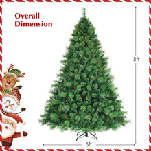 Load image into Gallery viewer, Gymax 6/7/8 FT Pre-Lit Artificial Christmas Tree Lush Hinged Xmas Tree w/ LED Lights
