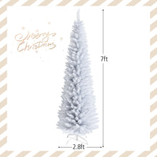 Load image into Gallery viewer, Gymax 5/6/7 FT Artificial Pencil White Christmas Tree Leafy Unlit Slim Xmas Tree
