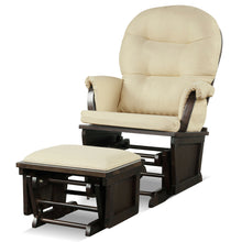 Load image into Gallery viewer, Gymax Wood Glider &amp; Ottoman Cushion Set Baby Nursery Rocking Chair

