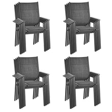 Load image into Gallery viewer, Gymax 4/6/8/10/16/20PCS Stackable Patio Dining Chair Aluminum Armchair w/ Cotton Padded Seat
